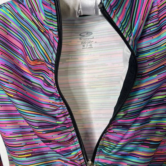 Champion Girls Duo Dry Multicolor Black Pink Purple Blue Zip Up Jacket Size M - Picture 4 of 6